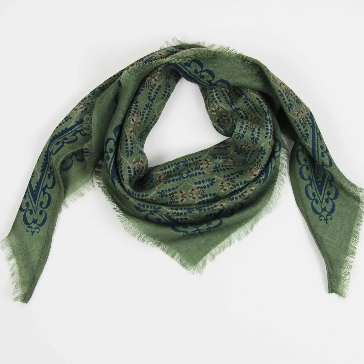 Carrè in lana Celeste Verde