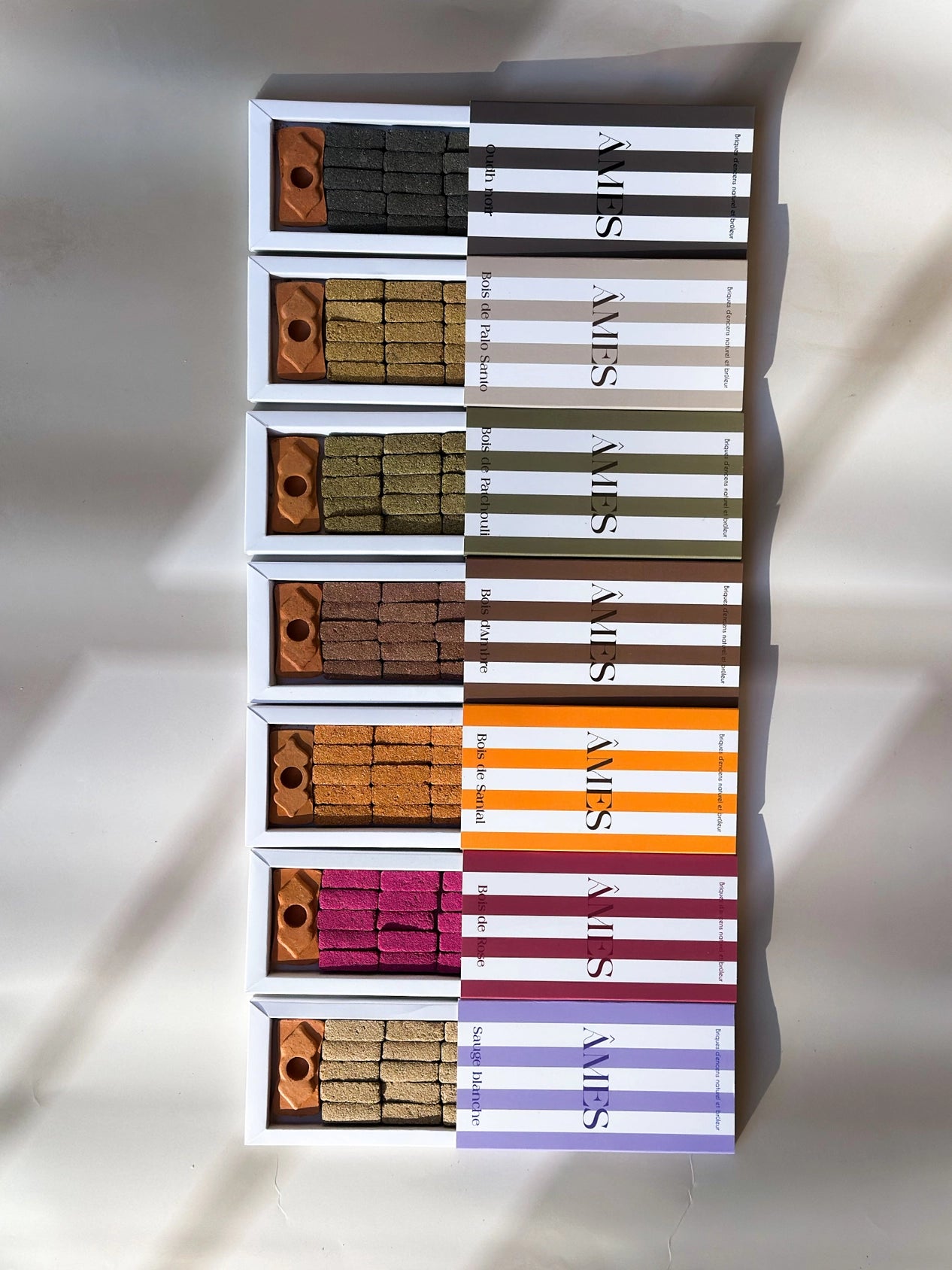 Mattoncini di incenso naturale e bruciatore vari profumi