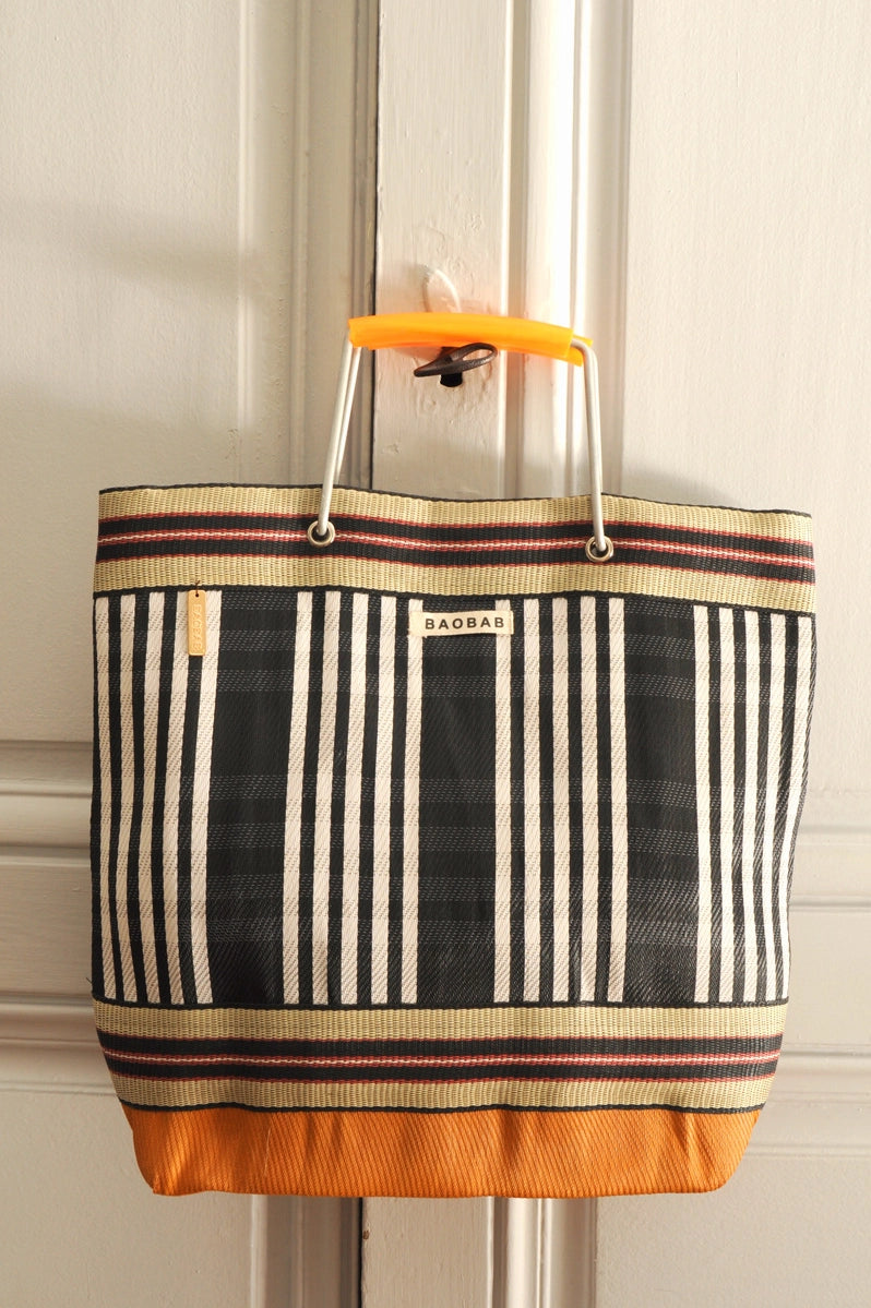 Borsa cabas Nero e Arancione