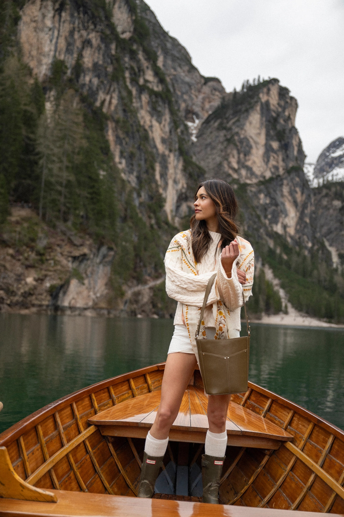 Scialle IN LANA E SETA BALKANS bianco e bronzo