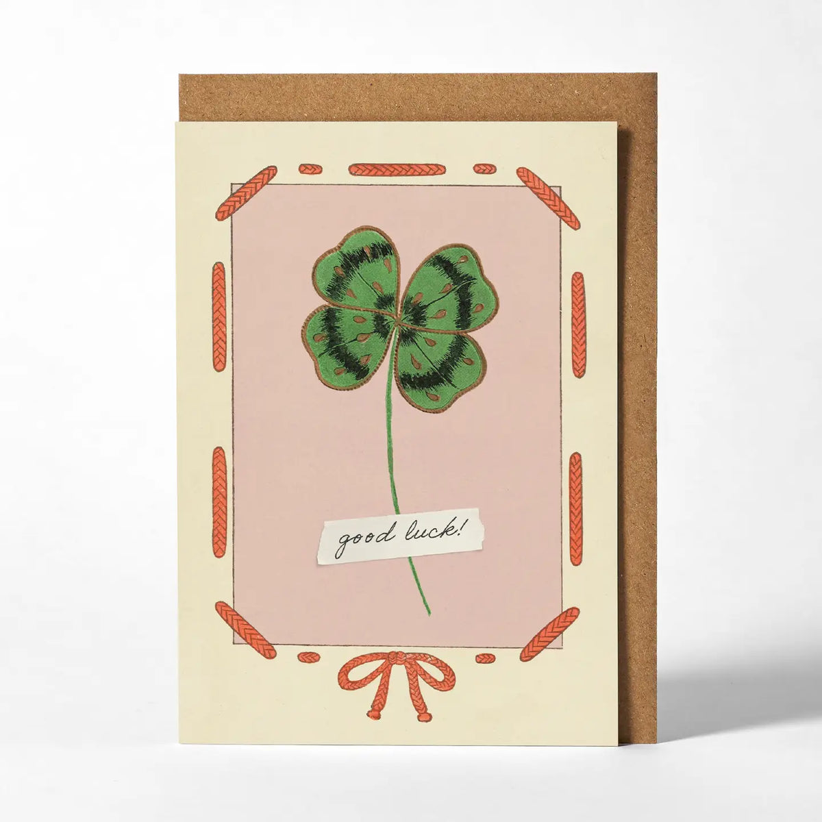Biglietto d'auguri quadrifoglio portafortuna