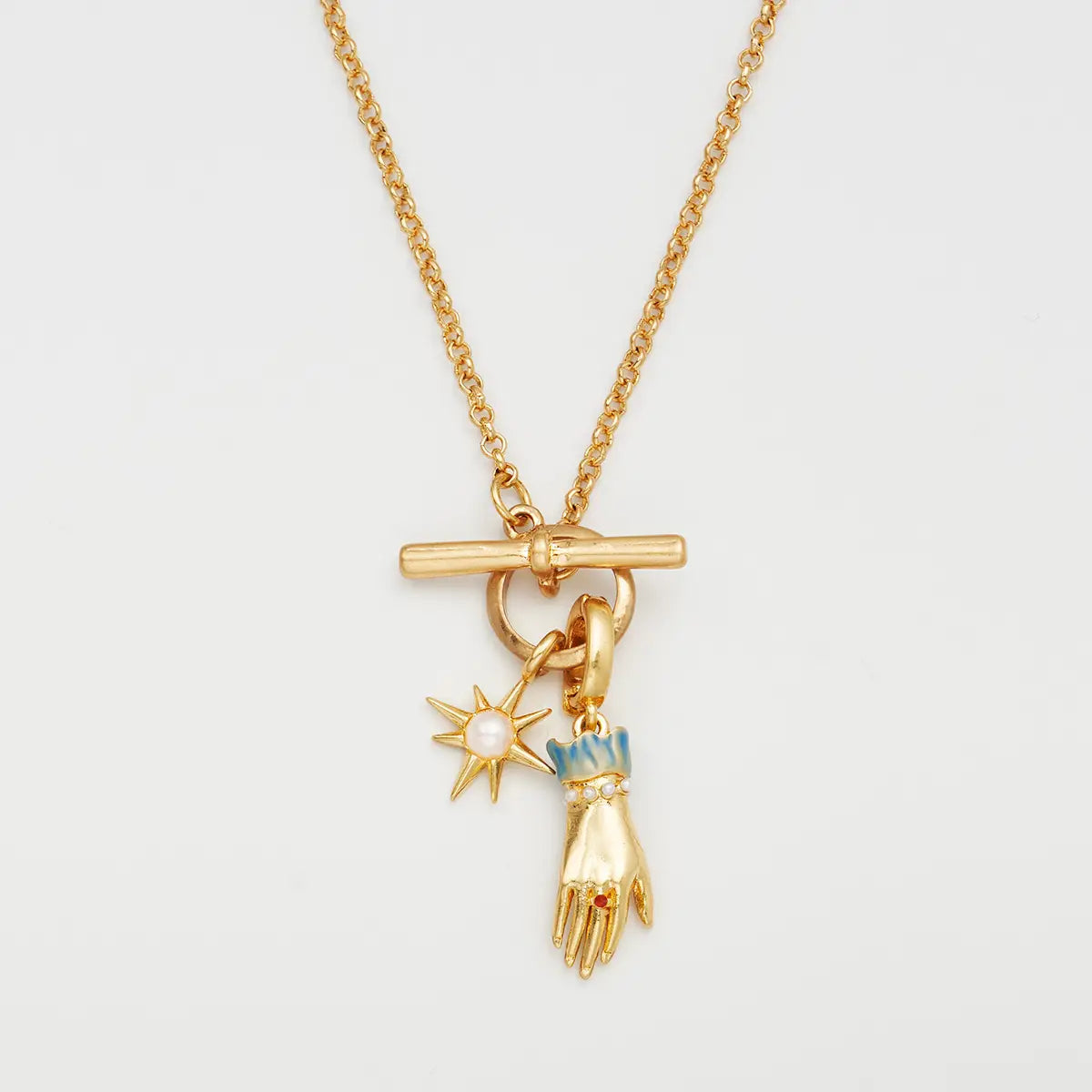 Collana con perla e chiusura a T "Palmo della tua mano"