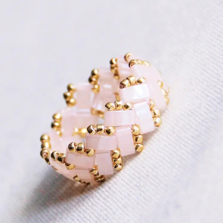 Anello Tilabead rosa chiaro oro