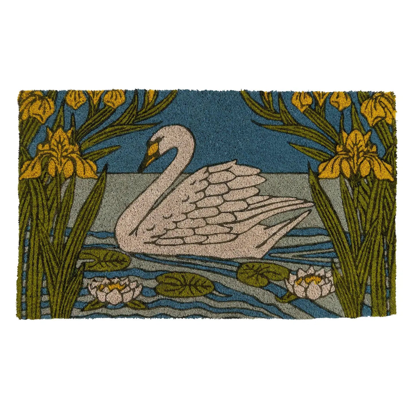 Zerbino in fibra di cocco "Cigno e Iris"