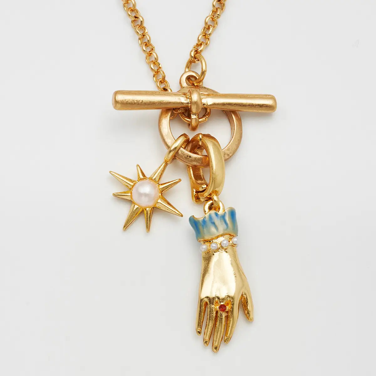 Collana con perla e chiusura a T "Palmo della tua mano"
