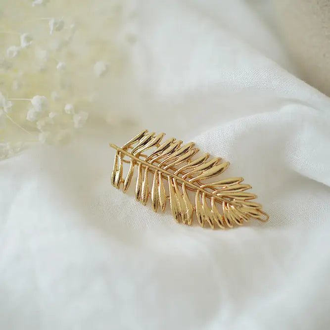 Fermaglio capelli Piuma dorata