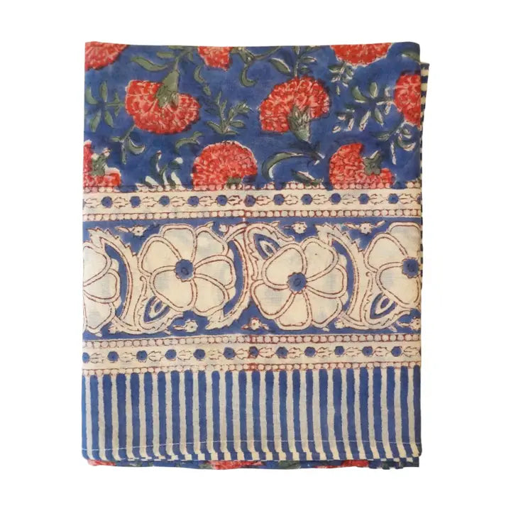 Pareo blu garofani rossi