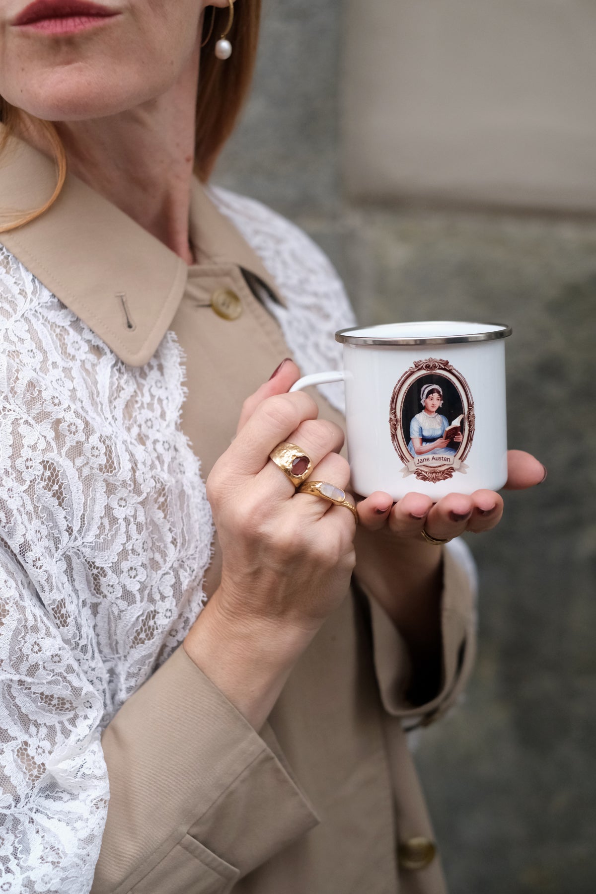 Tazza smaltata Jane Austen