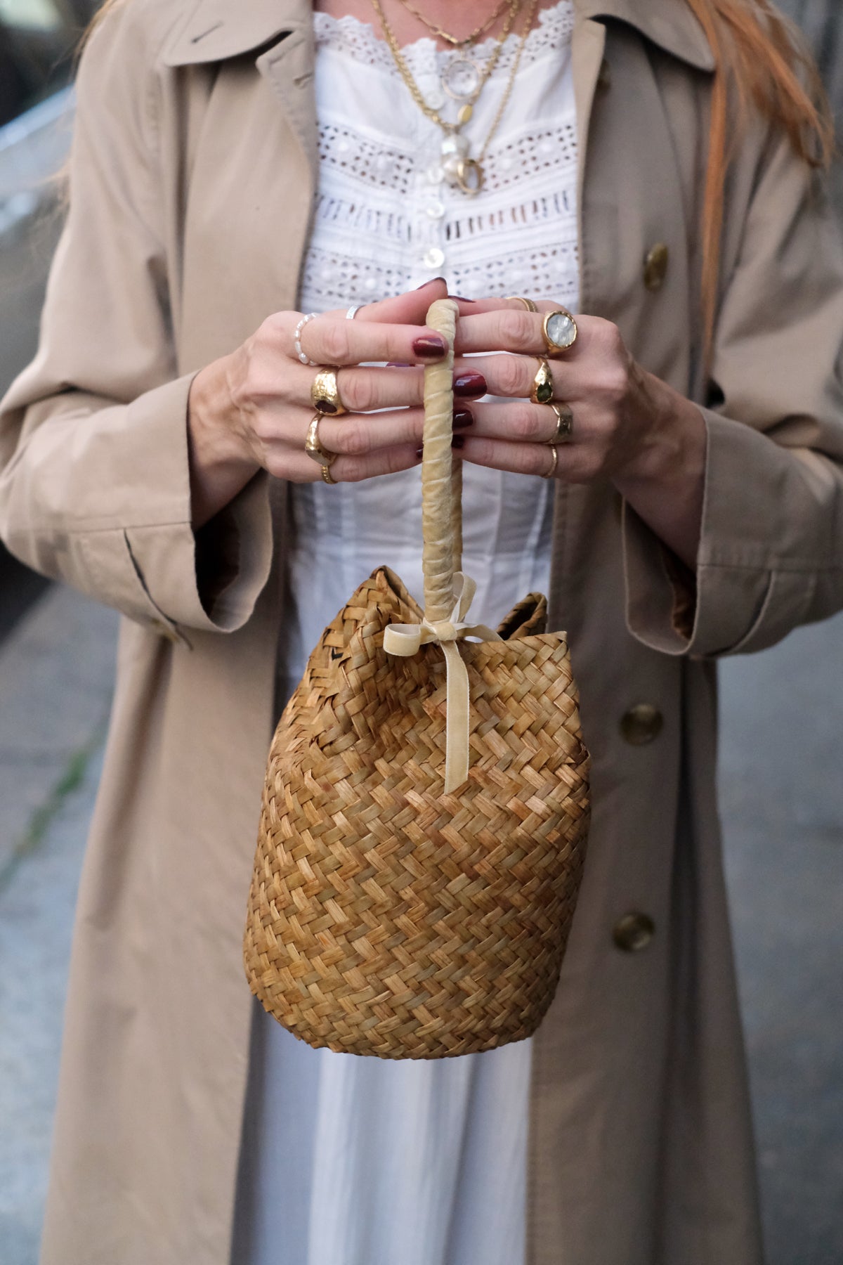 Borsa Panier Ribbons Velluto