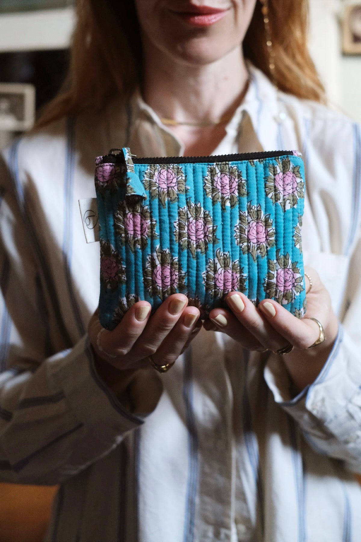 Mini Pochette turchese rosa e verde