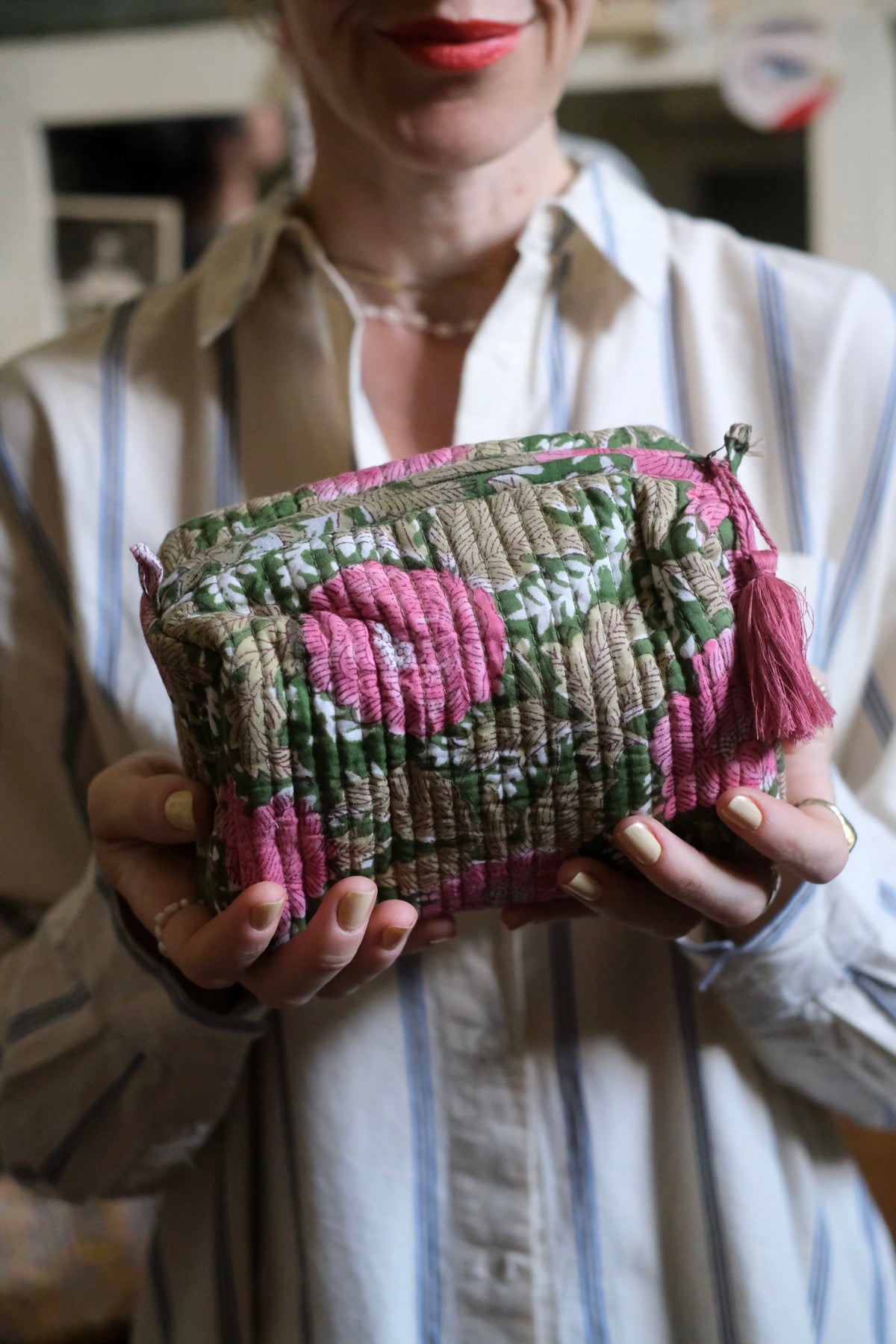 Beauty Pochette Emma verde e rosa