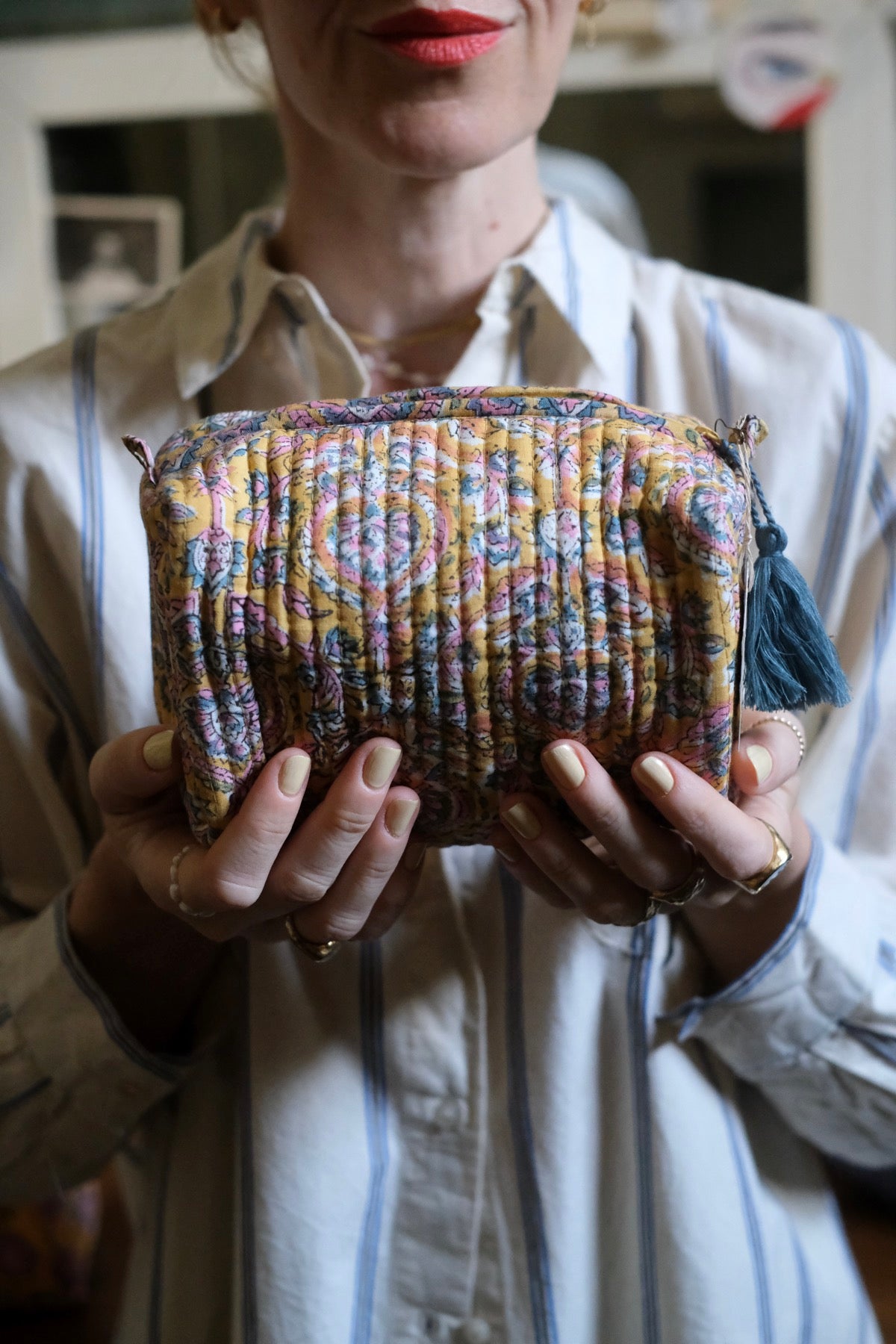 Beauty Pochette Gaia giallo rosa e azzurro