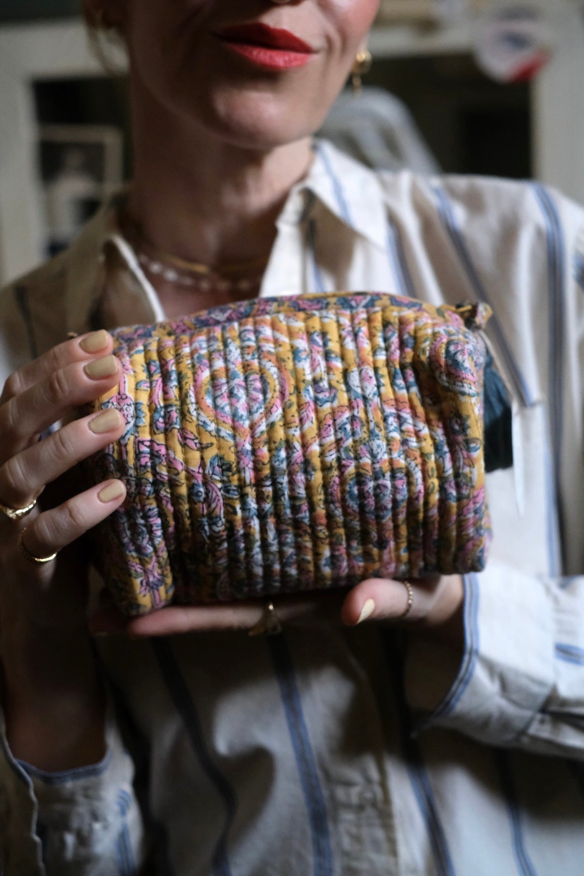 Beauty Pochette Gaia giallo rosa e azzurro