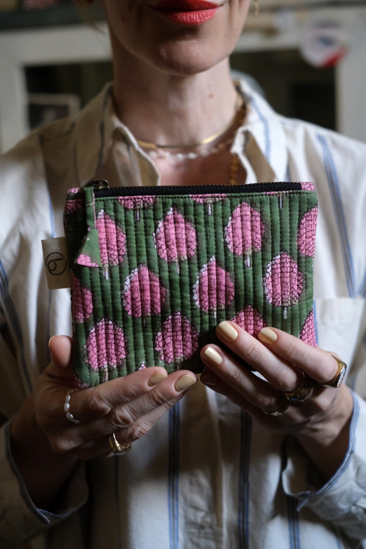 Mini Pochette Valentina Verde e fuchsia