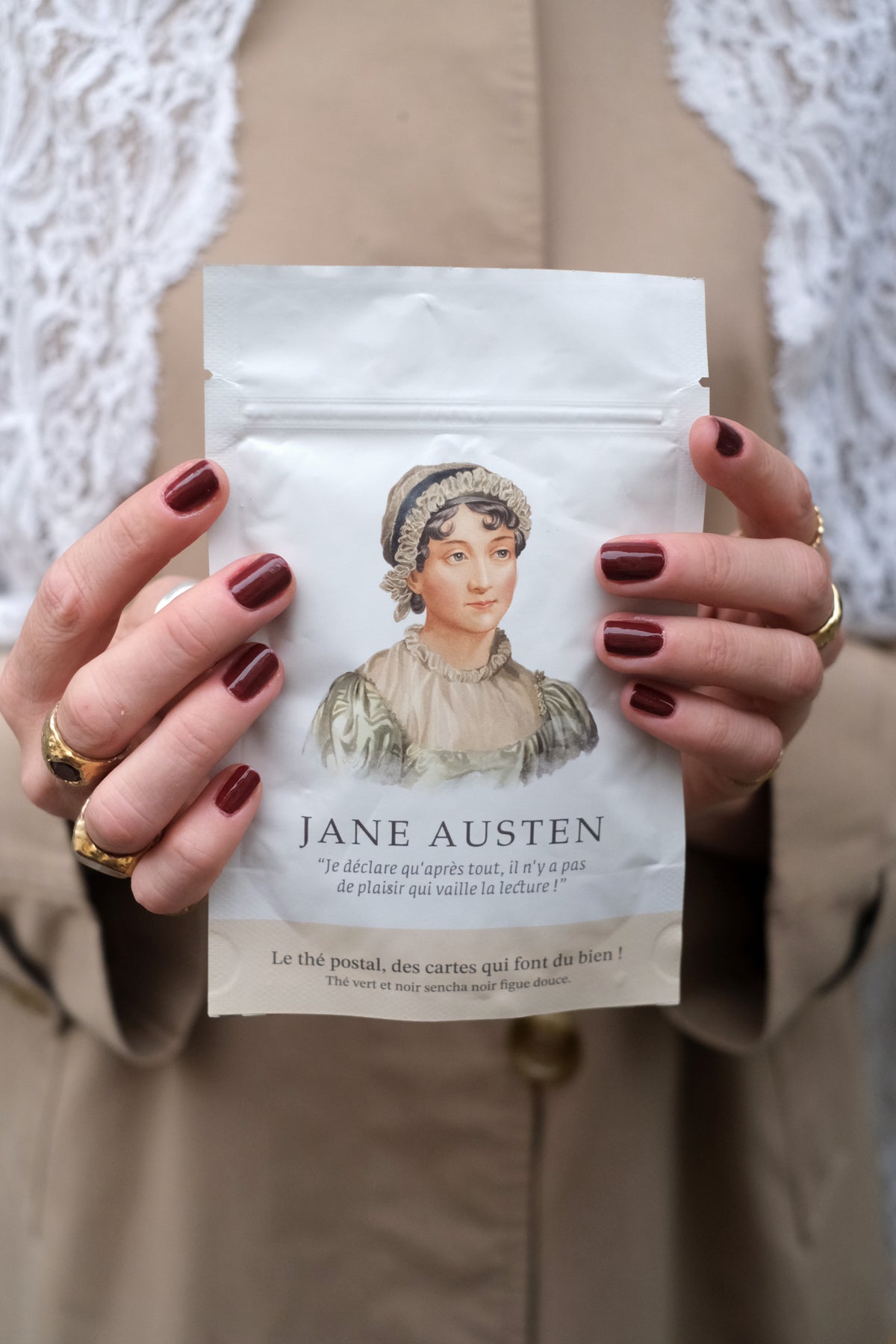 Busta di tè postale Jane Austen
