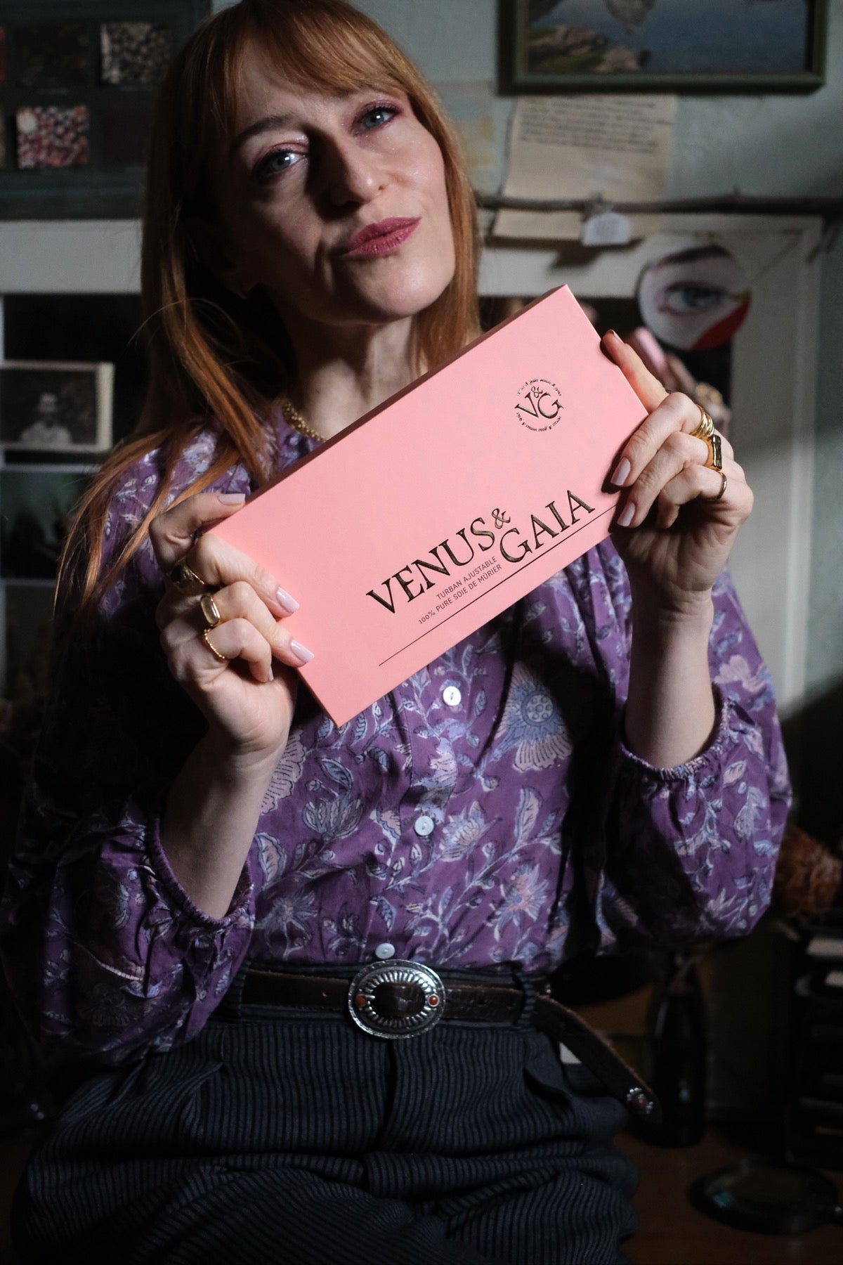 Turbante regolabile in seta biologica