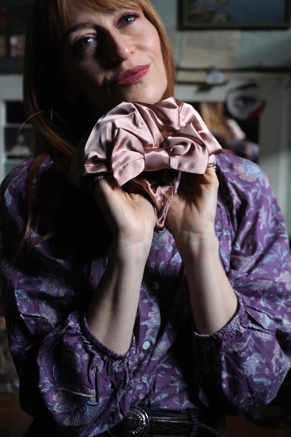 Turbante regolabile in seta biologica