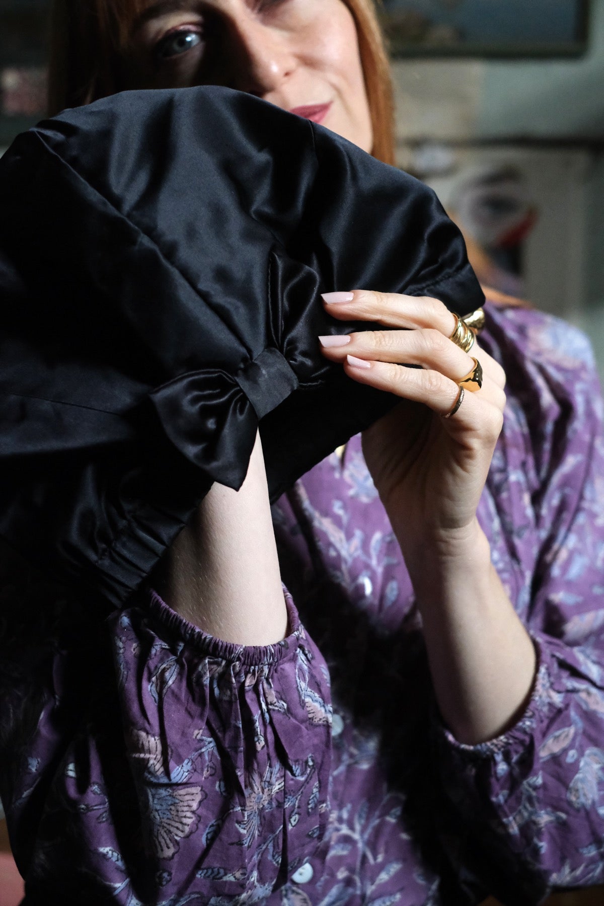 Turbante regolabile in seta biologica