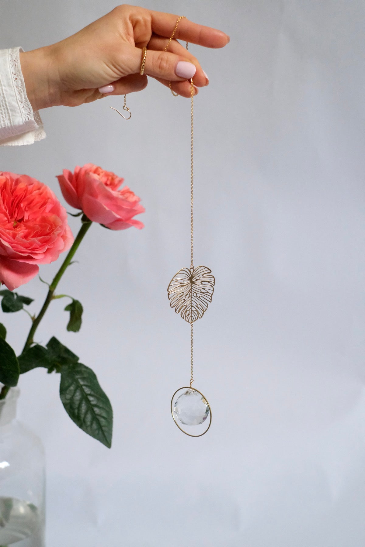 Suncatcher Cristallo da finestra Monstera