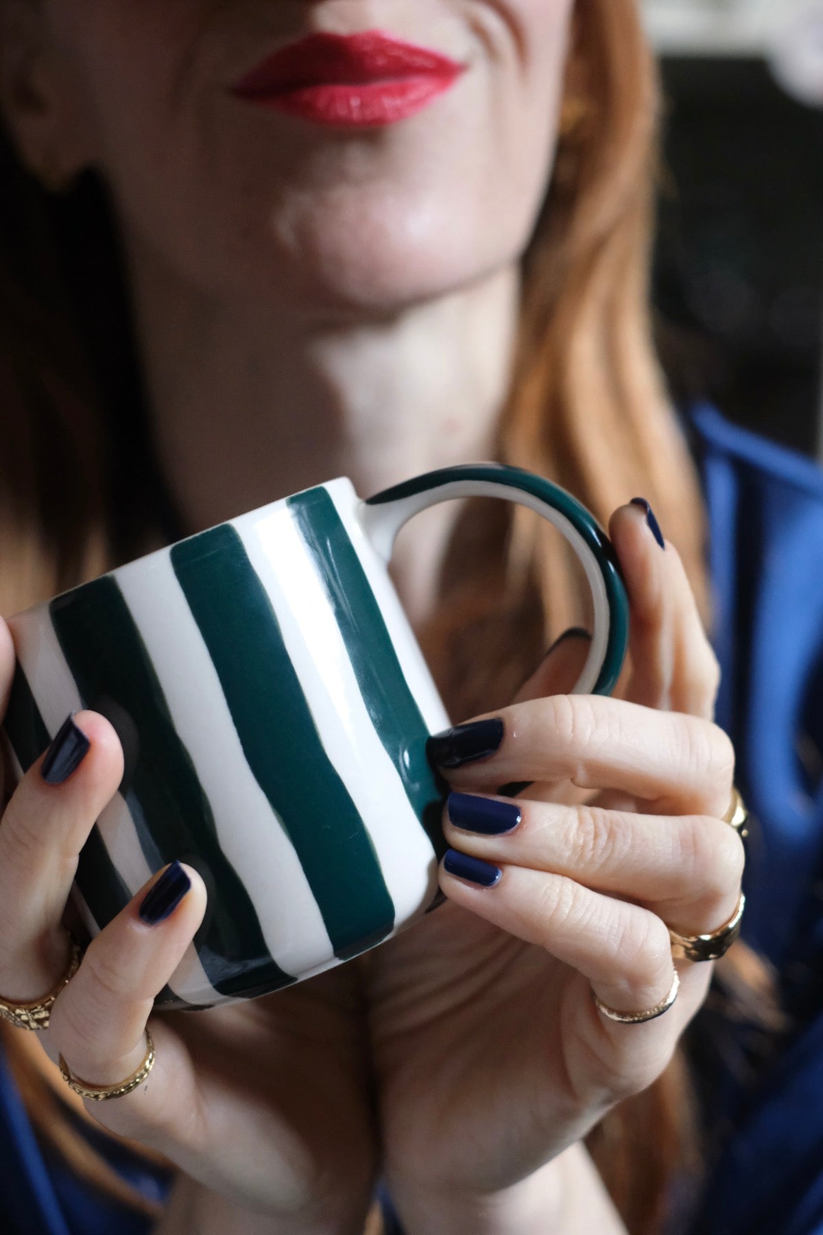 Tazza righe Bosco verde