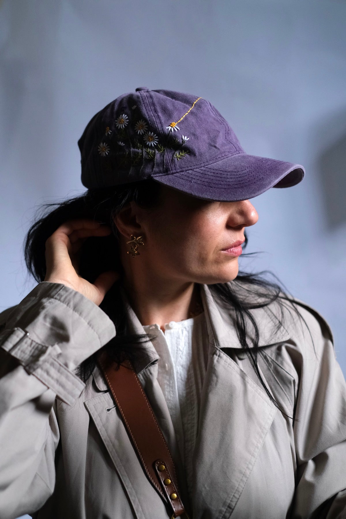 Cappellino da baseball margherite