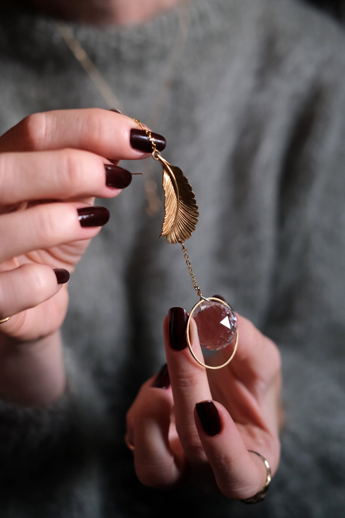 Suncatcher Cristallo da finestra Mini foglia