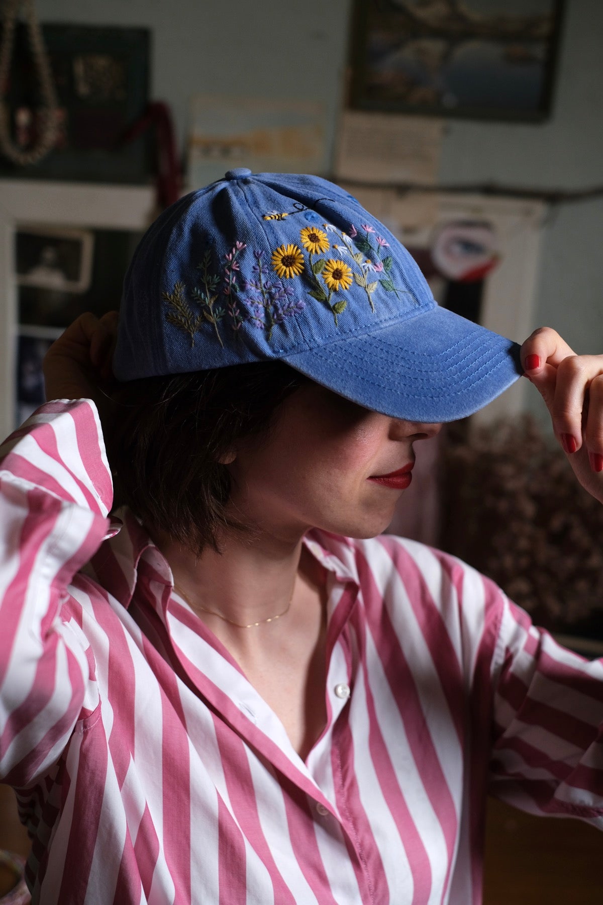 Cappellino da baseball girasoli