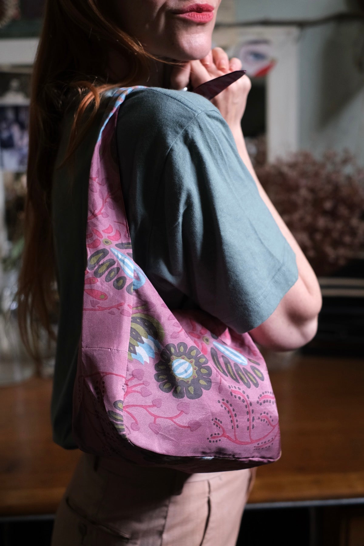 Borsa Bobby in Seta Marushka Rosa