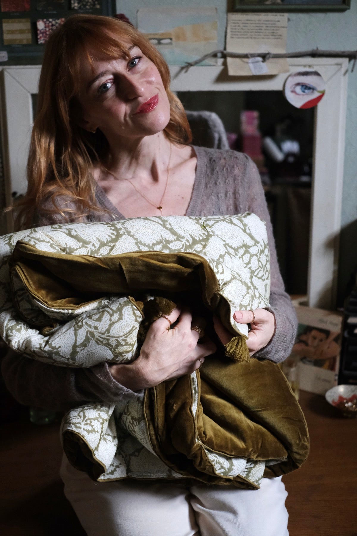 Piumone da Divano Melissa verde oliva