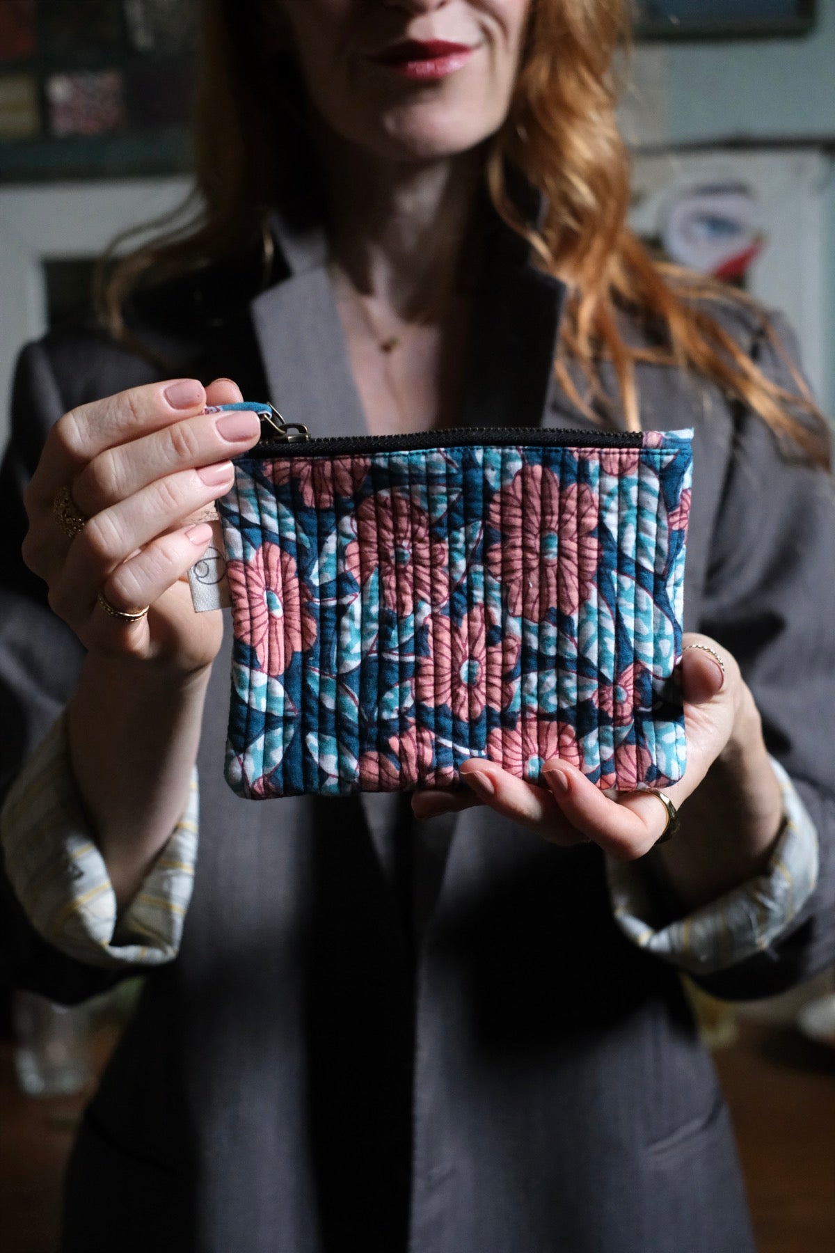 Mini Pochette azzurra e salmone