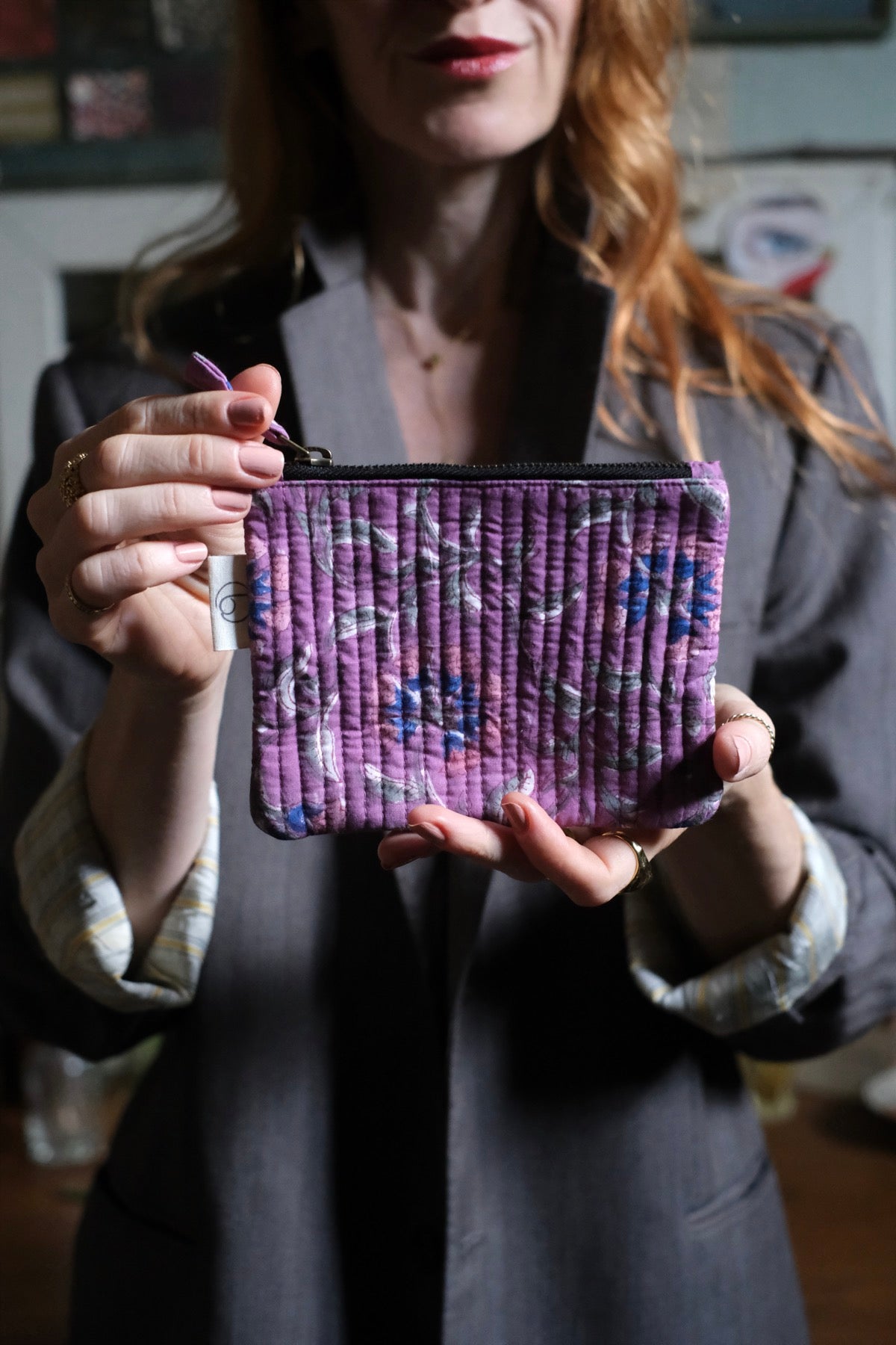 Mini Pochette viola e blu