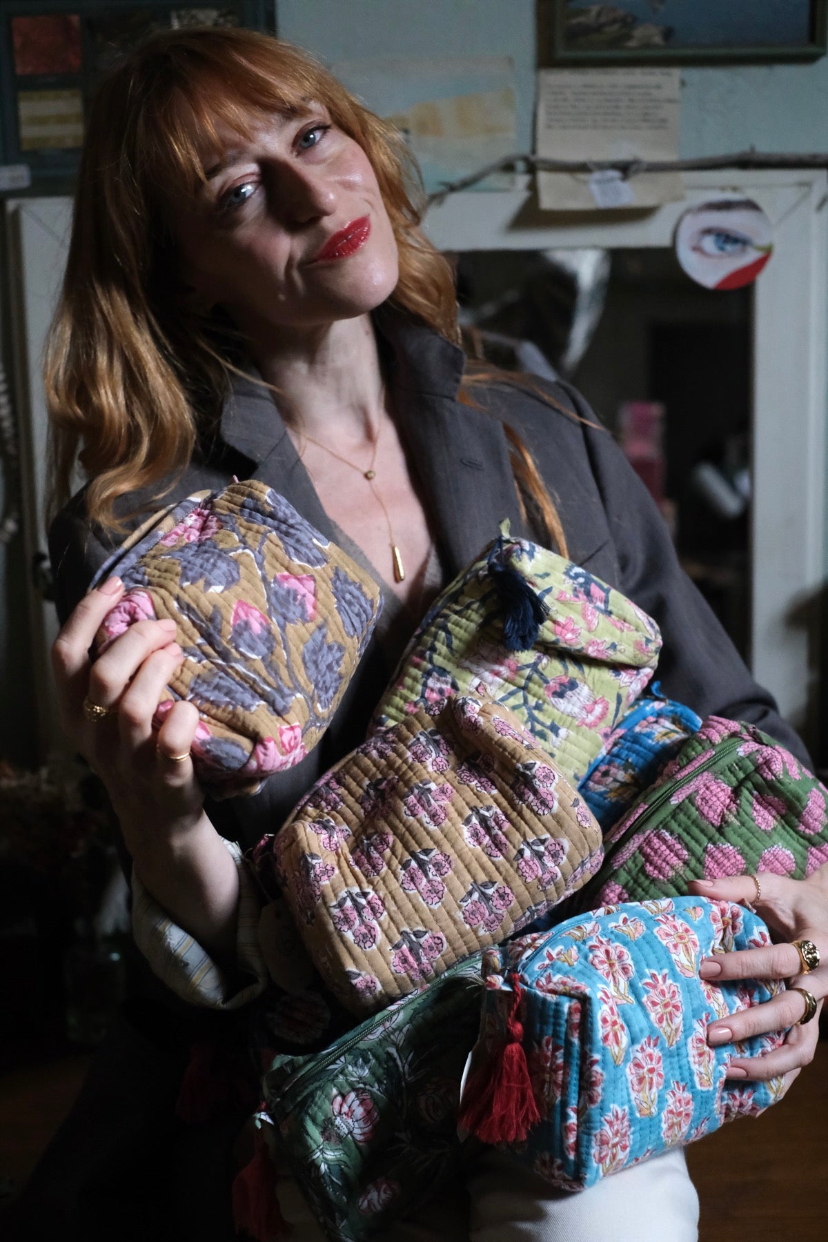 Beauty Pochette verde e rosa