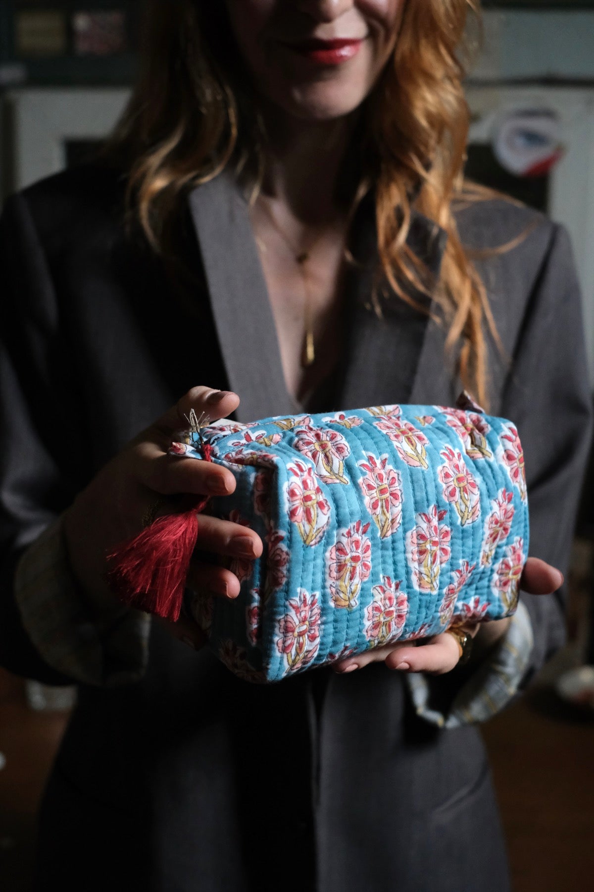 Beauty Pochette azzurro e rosso