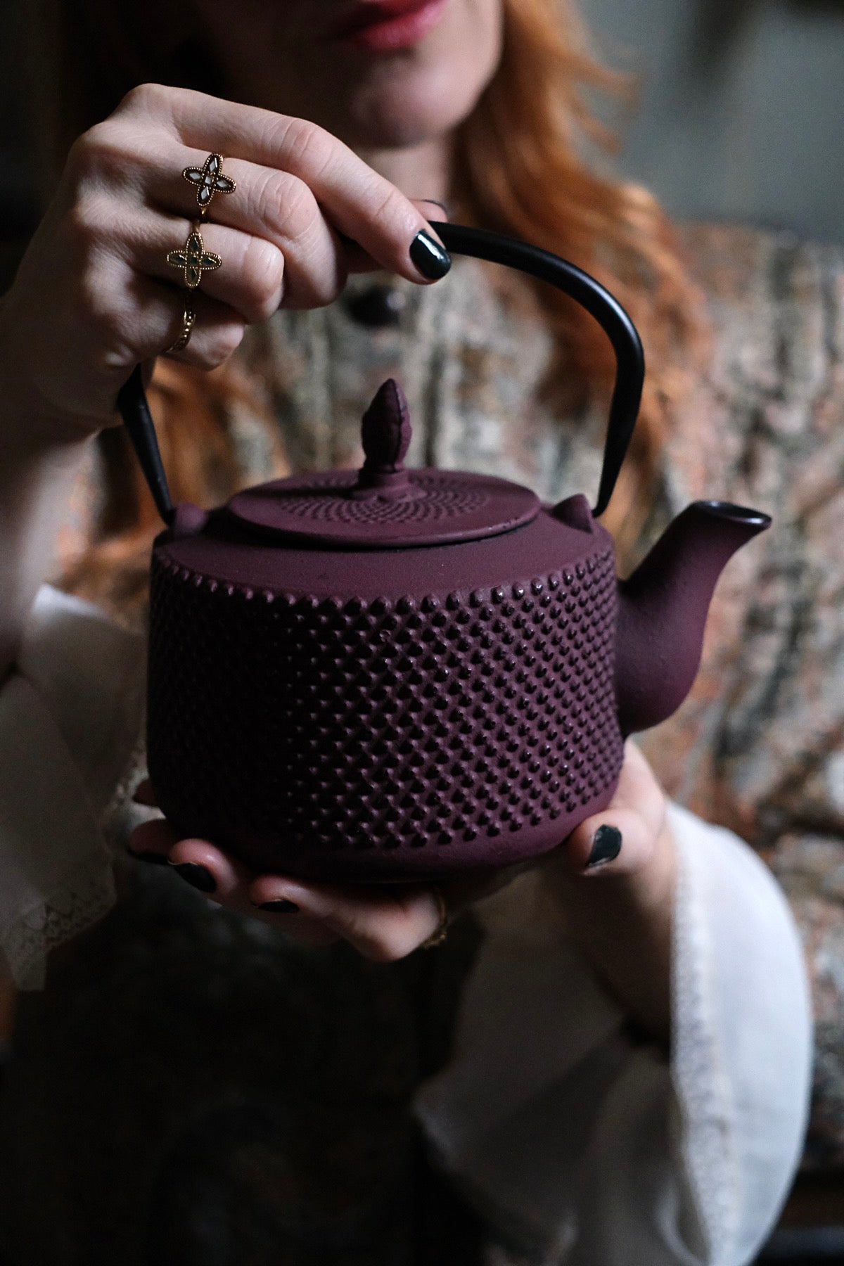 Teiera in ghisa Arancio Viola melanzana