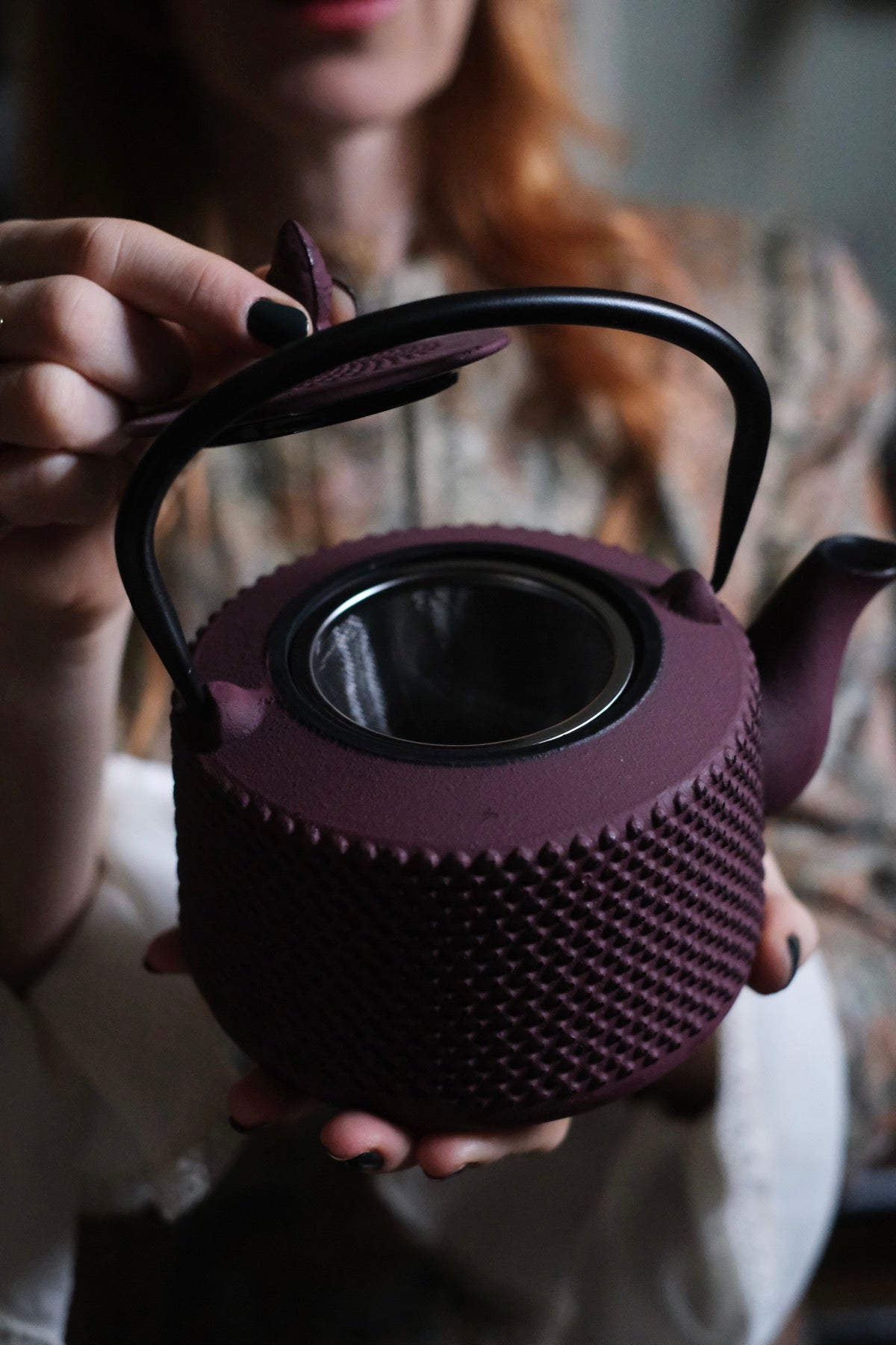 Teiera in ghisa Arancio Viola melanzana