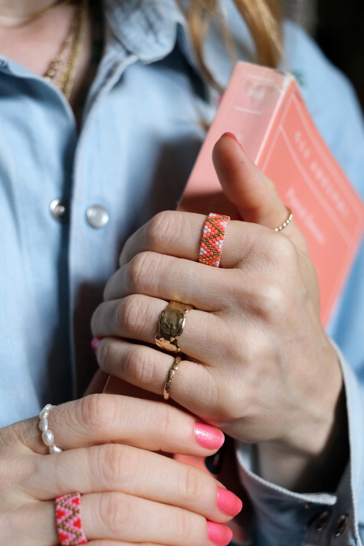 Anello Ibiza Arancione e rosa