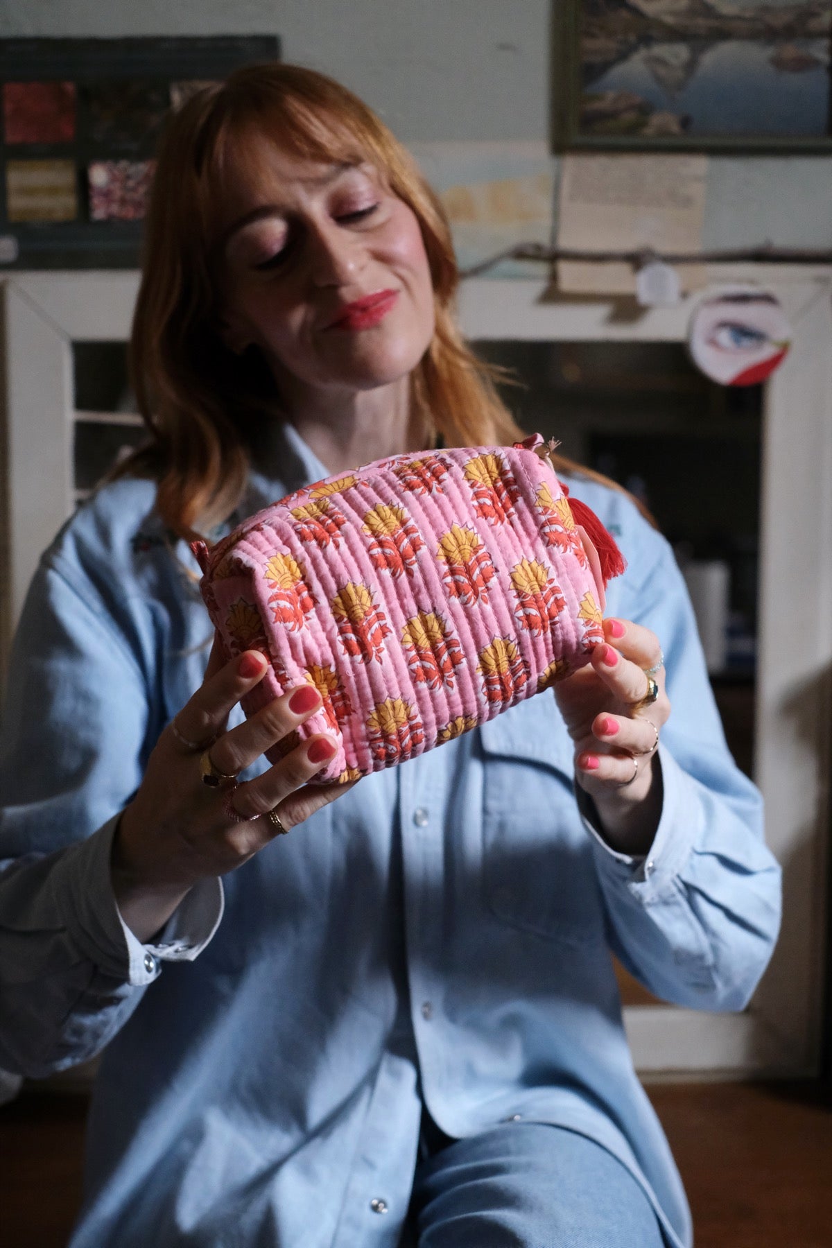 Beauty Pochette rosa e arancio