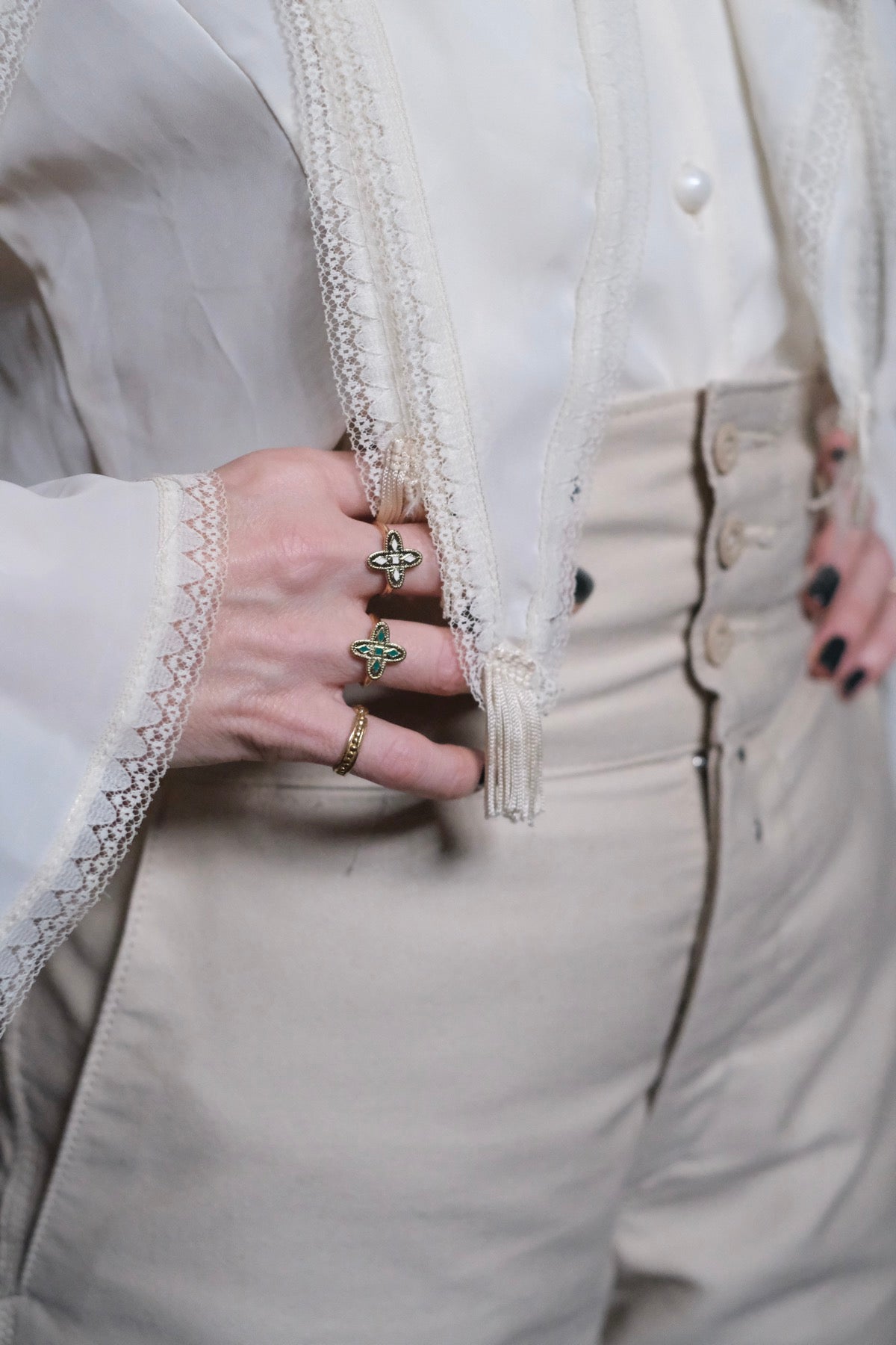 Anello Adriana verde