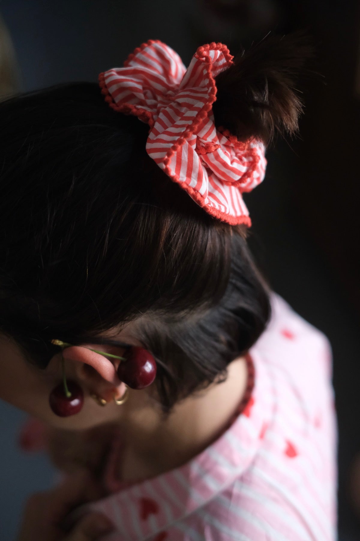 CHOUCHOU scrunchie Volant Riviera Righe rosso
