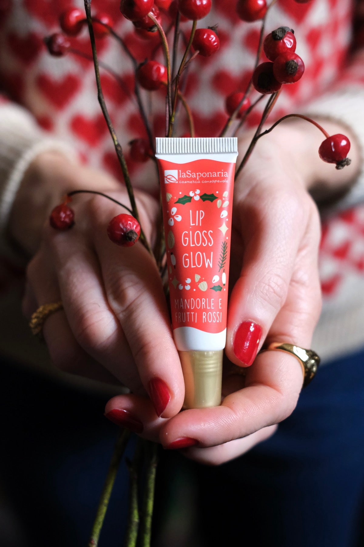 Lip gloss colorato Mandorle & Frutti Rossi