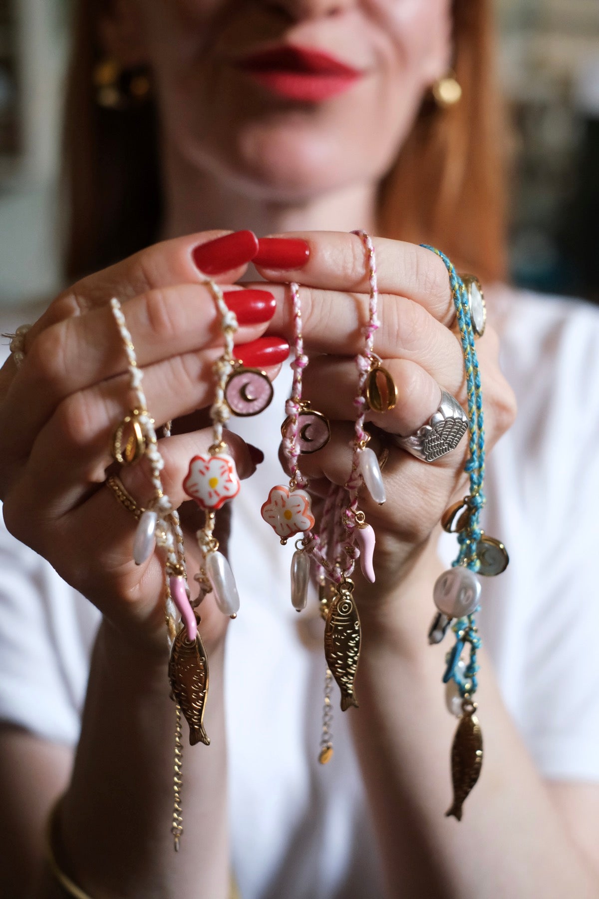 Collana ciondoli d'estate bianca