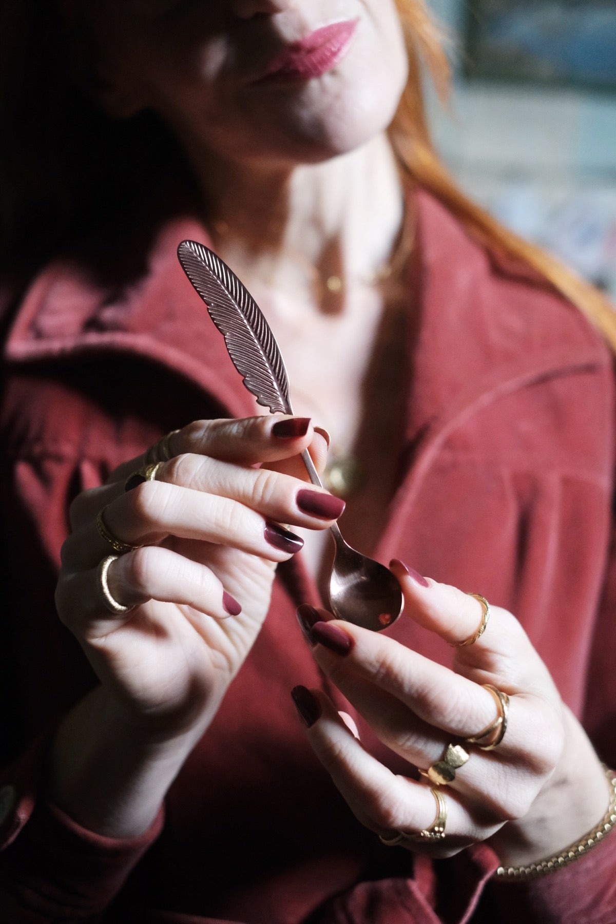 Cucchiaino Plume Rose Gold