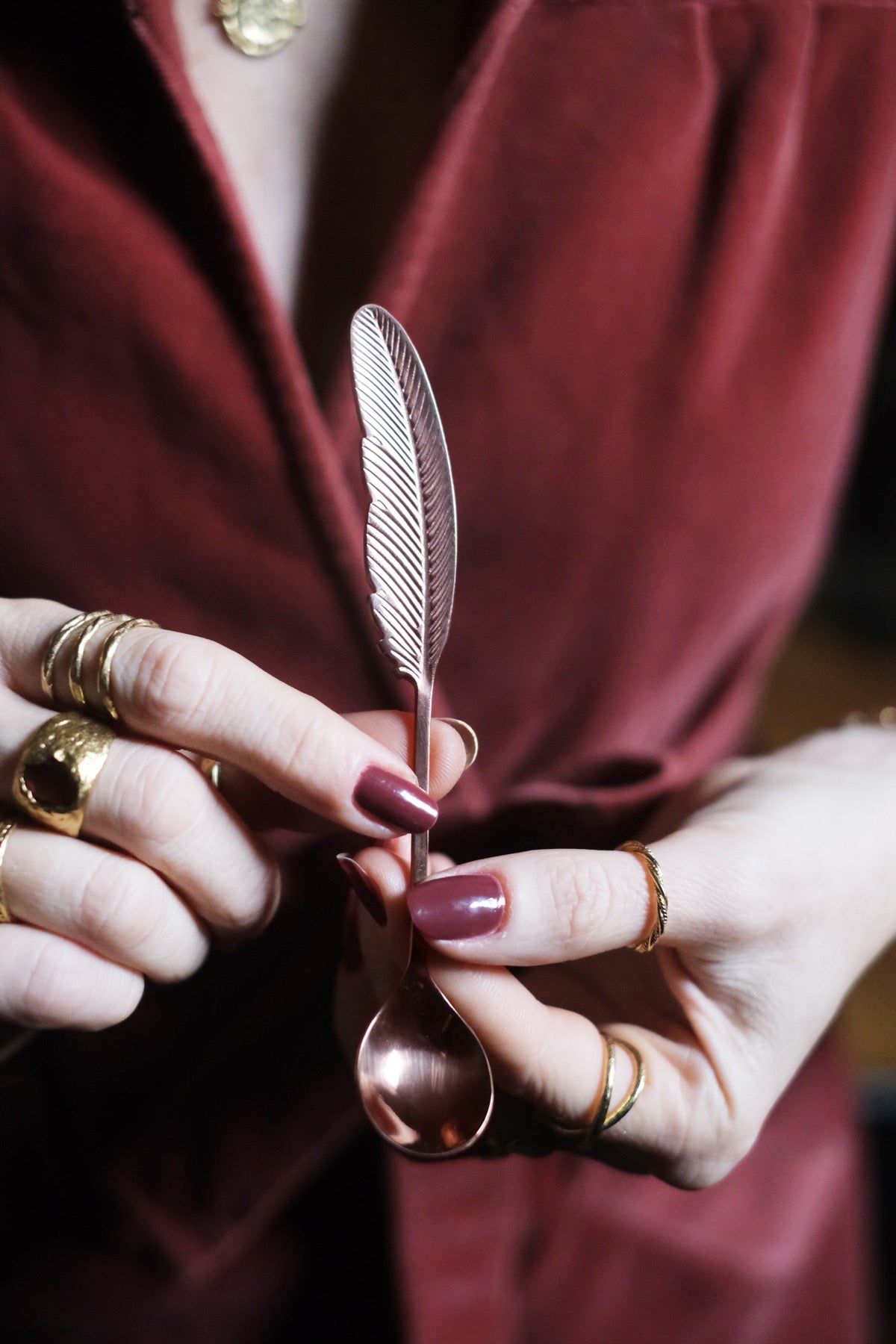 Cucchiaino Plume Rose Gold