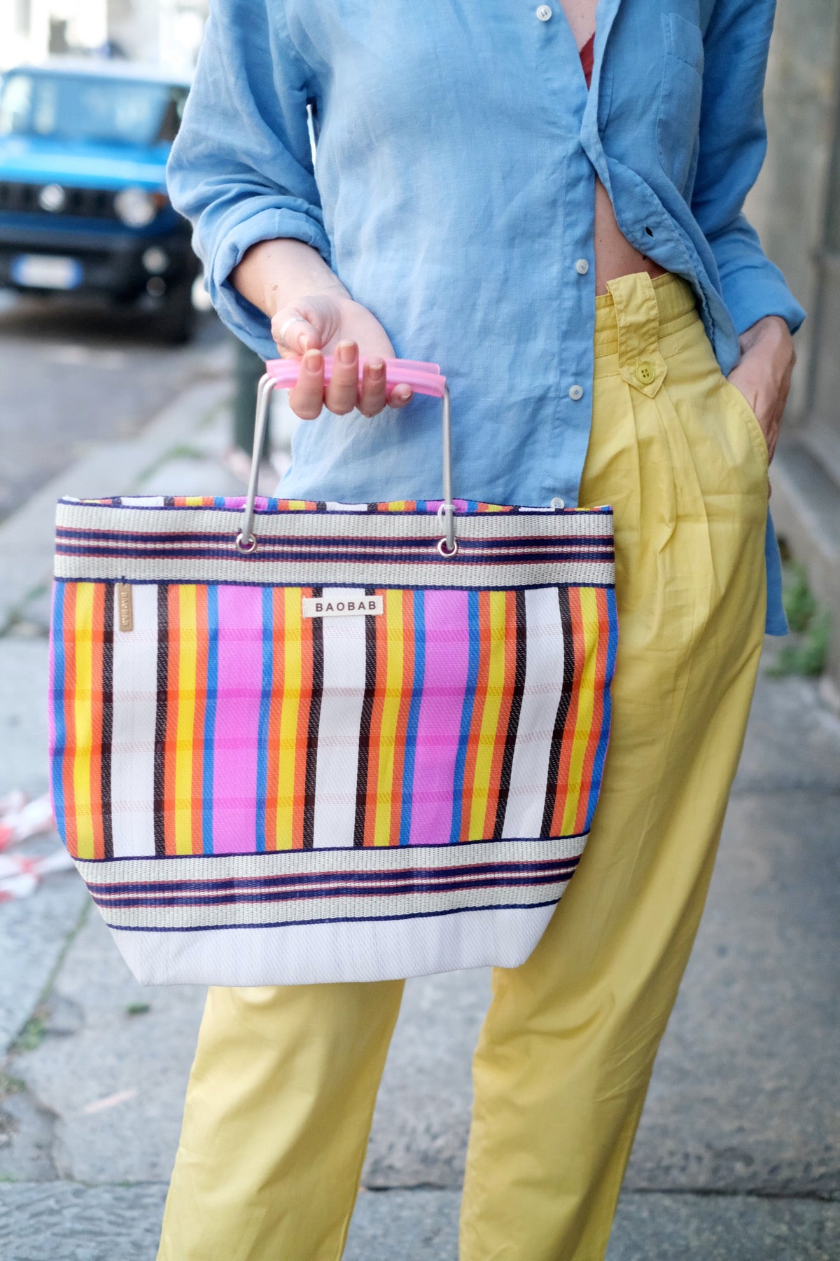 Borsa cabas rosa