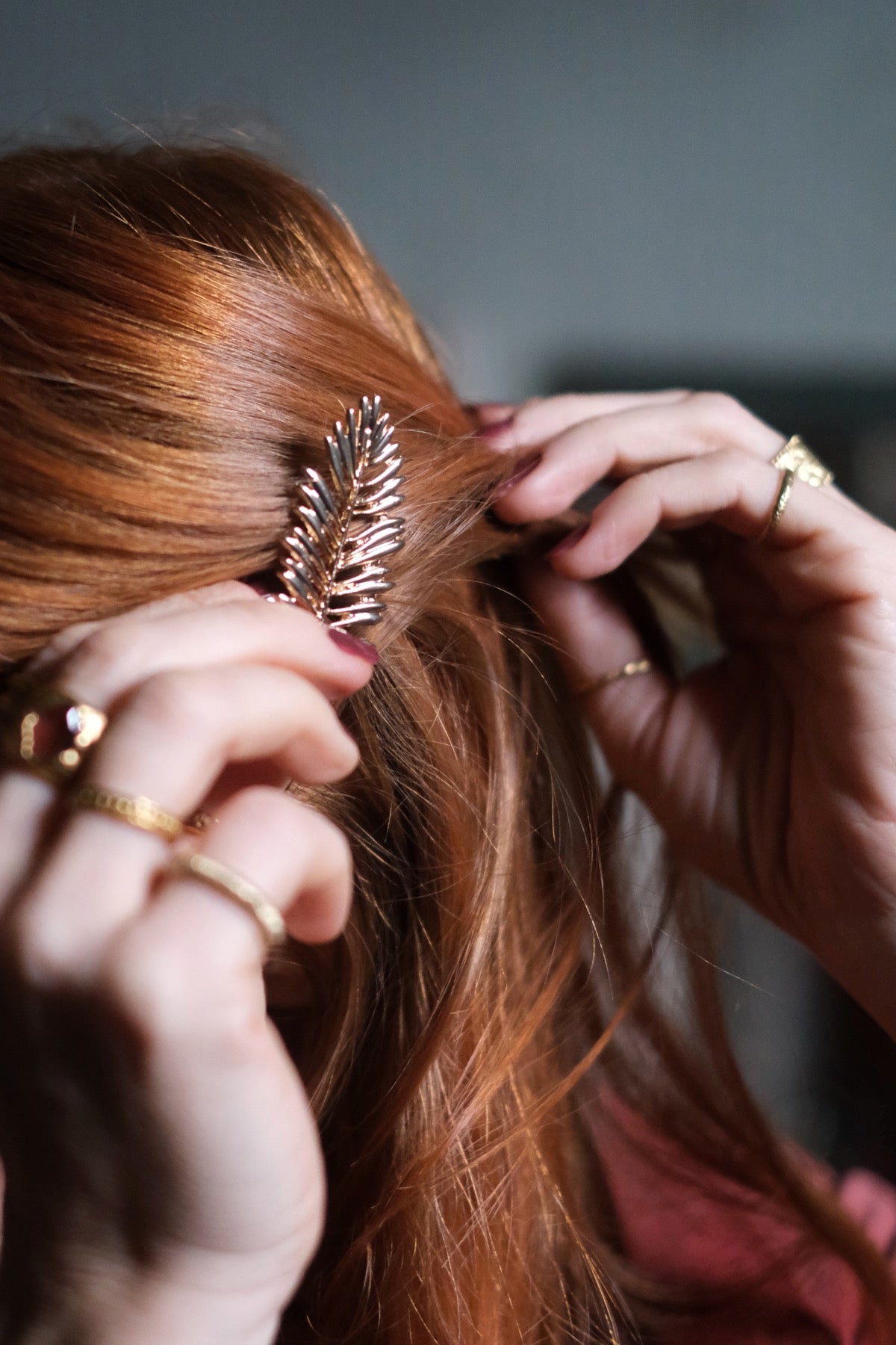 Fermaglio capelli Piuma dorata