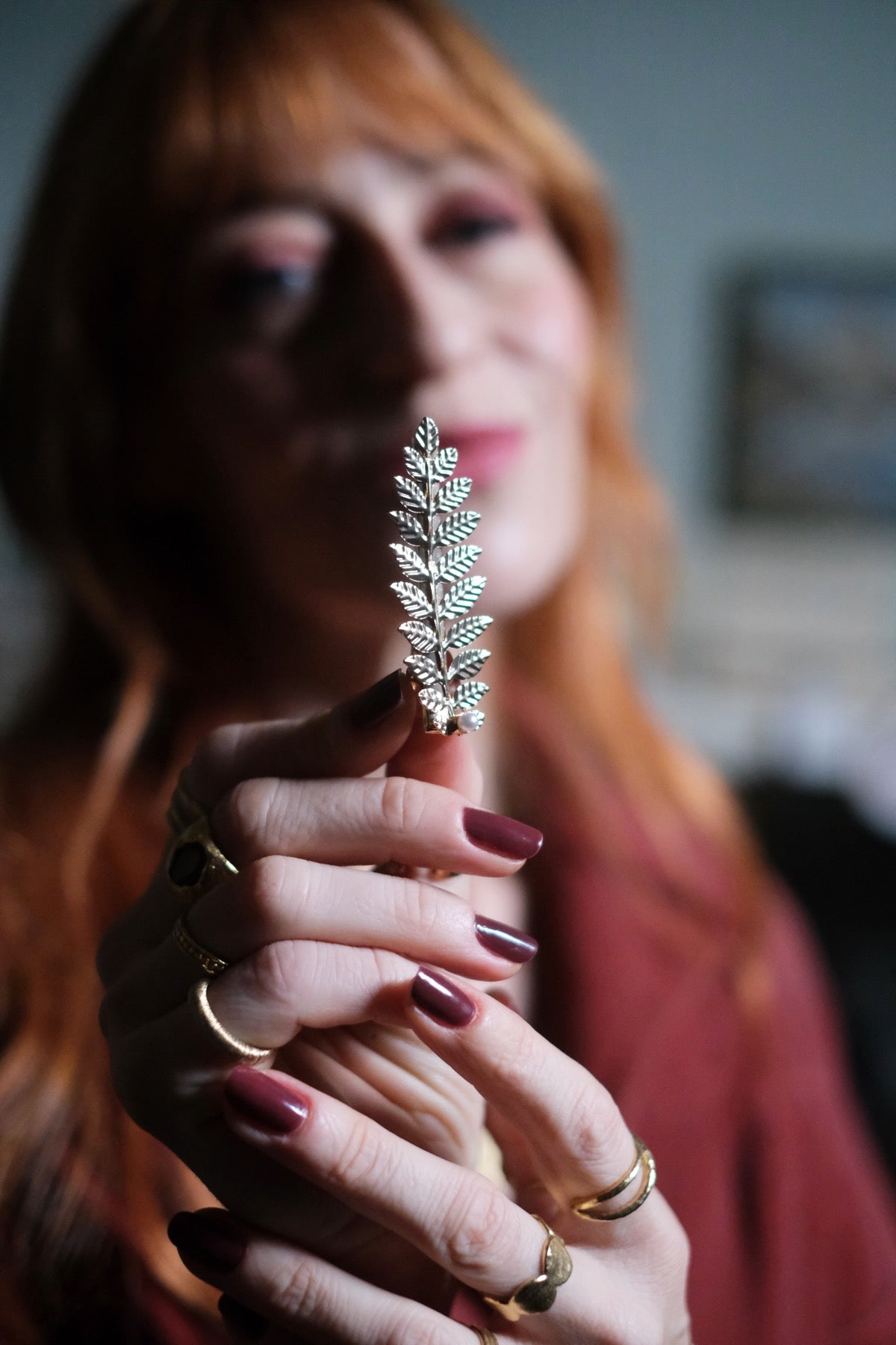 Fermaglio capelli Foglia dorata