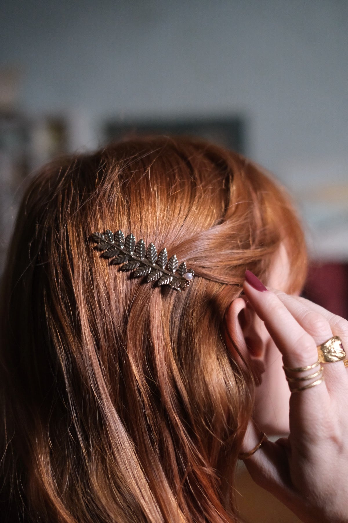 Fermaglio capelli Foglia dorata