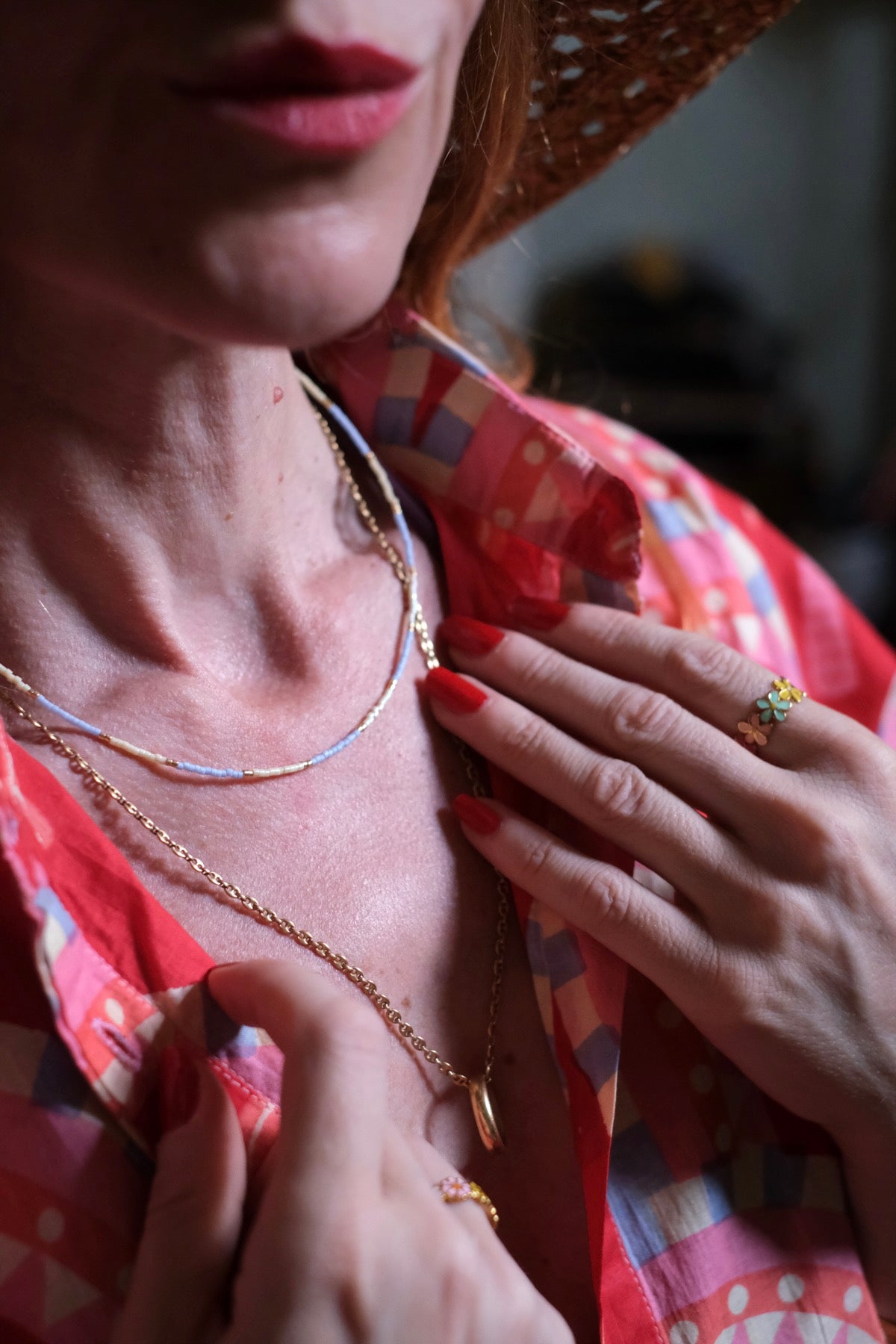 Collana azzurro e bianco