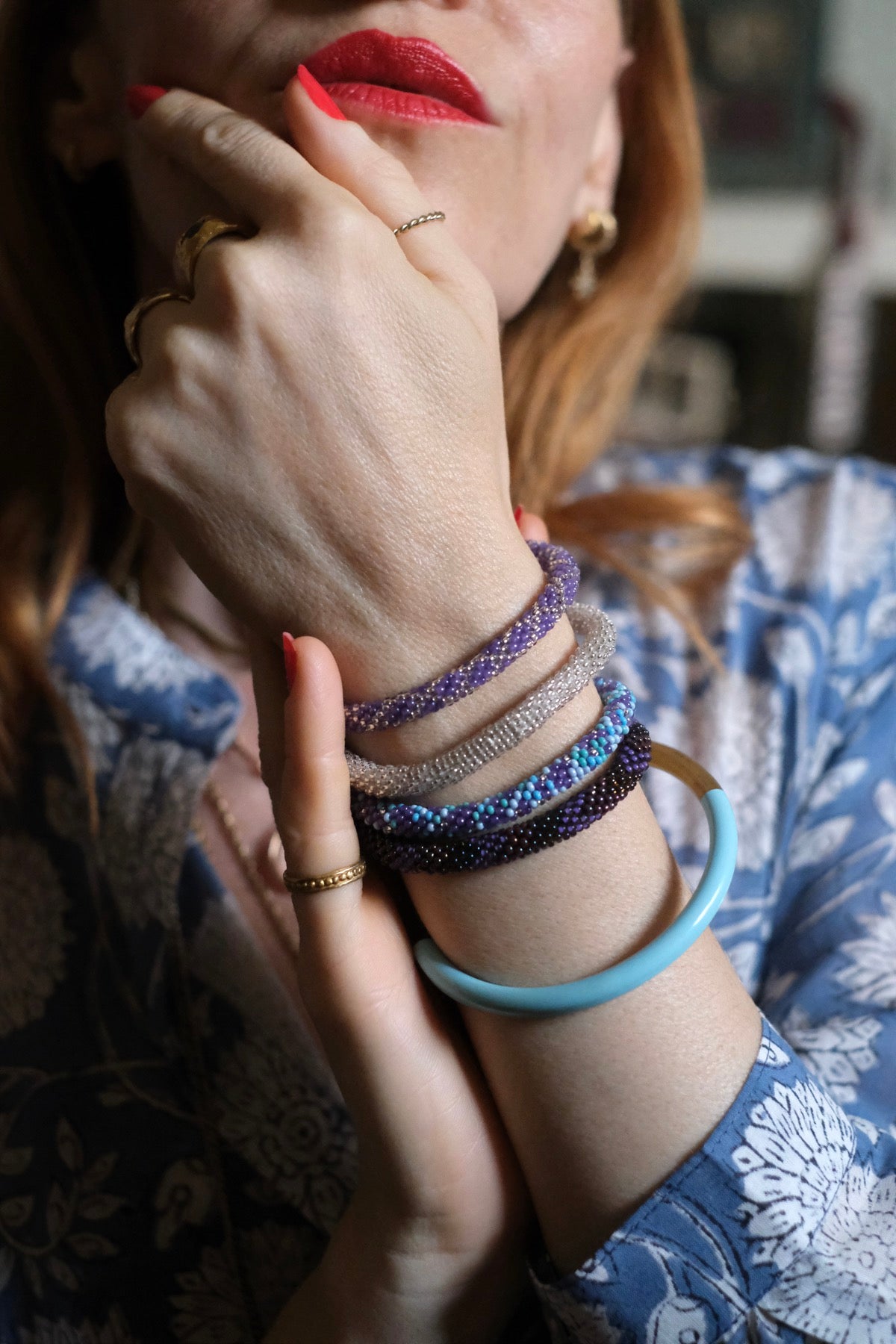 Bangle Double Azzurro L