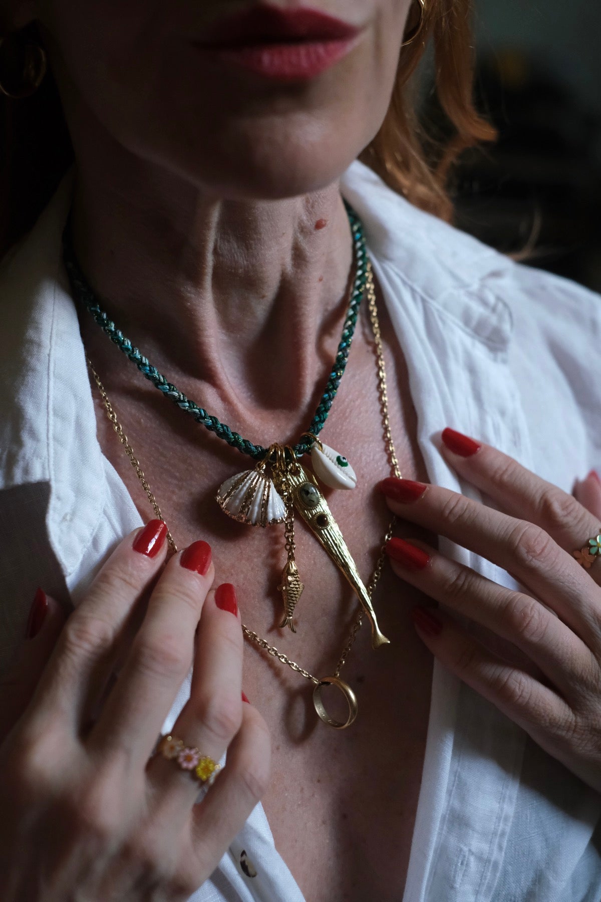 Collana ciondoli d'estate verde